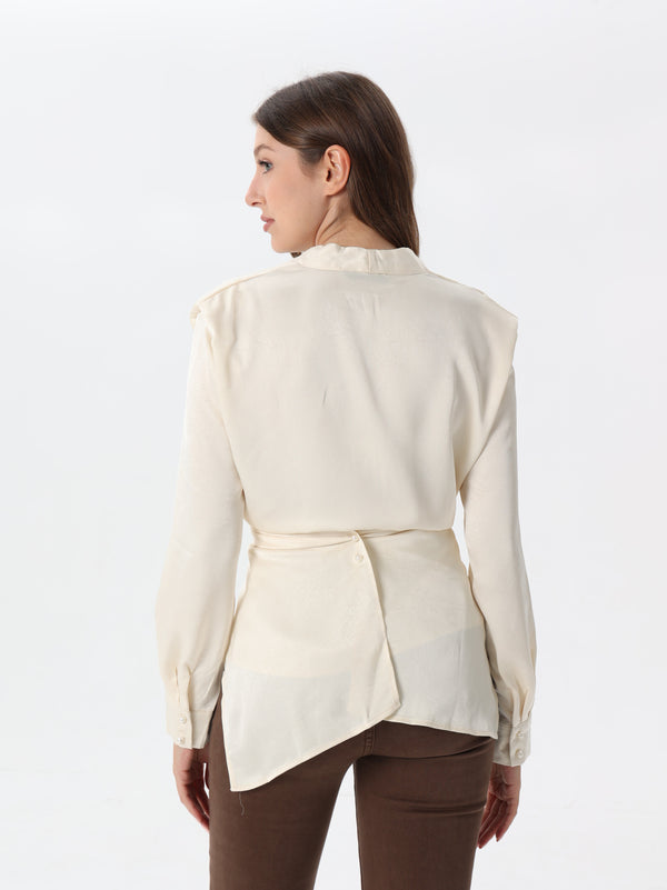 Wrap style silk blouse