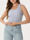 Fitted T-shirt with wide straps and an opening at the back