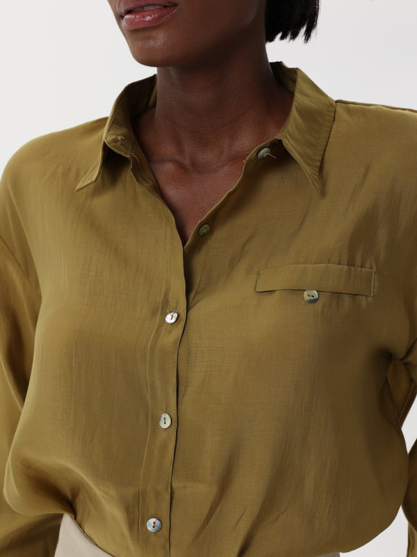 Chiffon formal shirt with button front