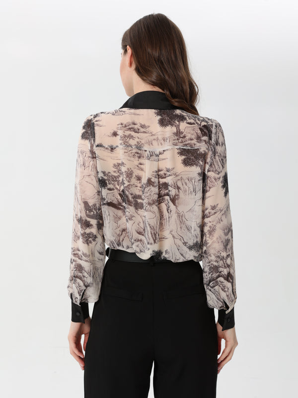 Floral chiffon shirt