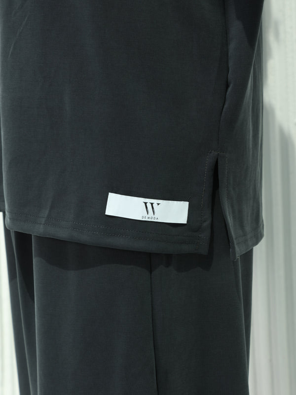 Comfortable casual outfit dark gray color