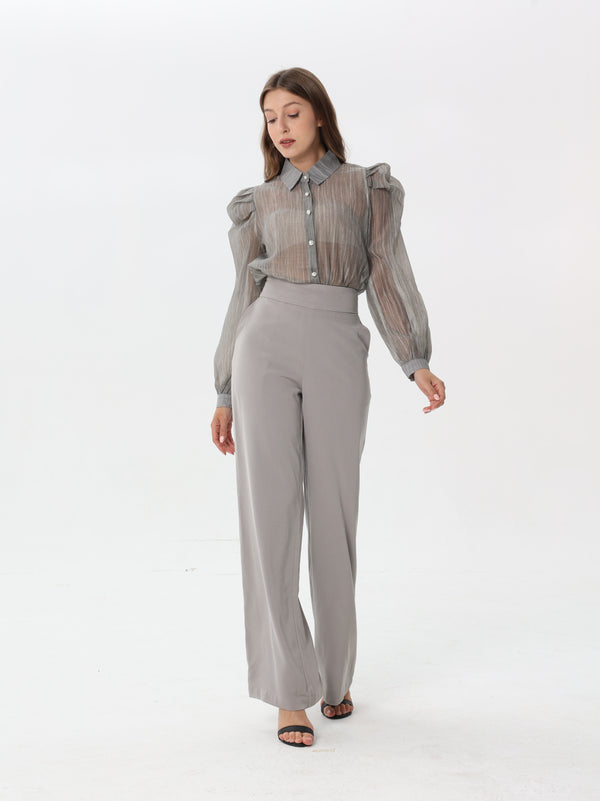 Wide-leg high-waisted formal trousers | trousers | W DE MODA