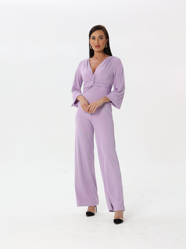 Long-sleeved Jumpsuit with v-neck style | Dress | W DE MODA