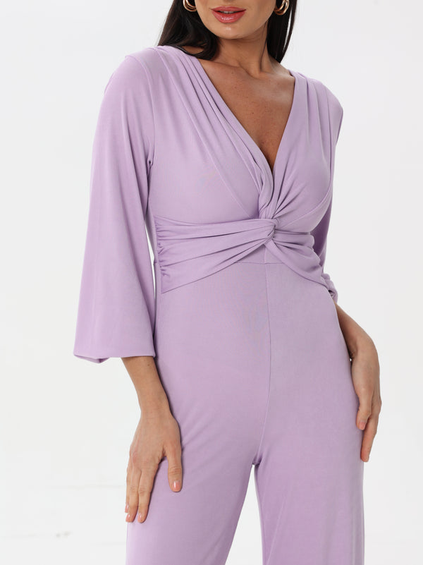 Long-sleeved Jumpsuit with v-neck style | Dress | W DE MODA