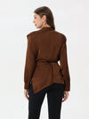 Wrap style silk blouse