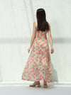 Green summer cloche dress with floral print