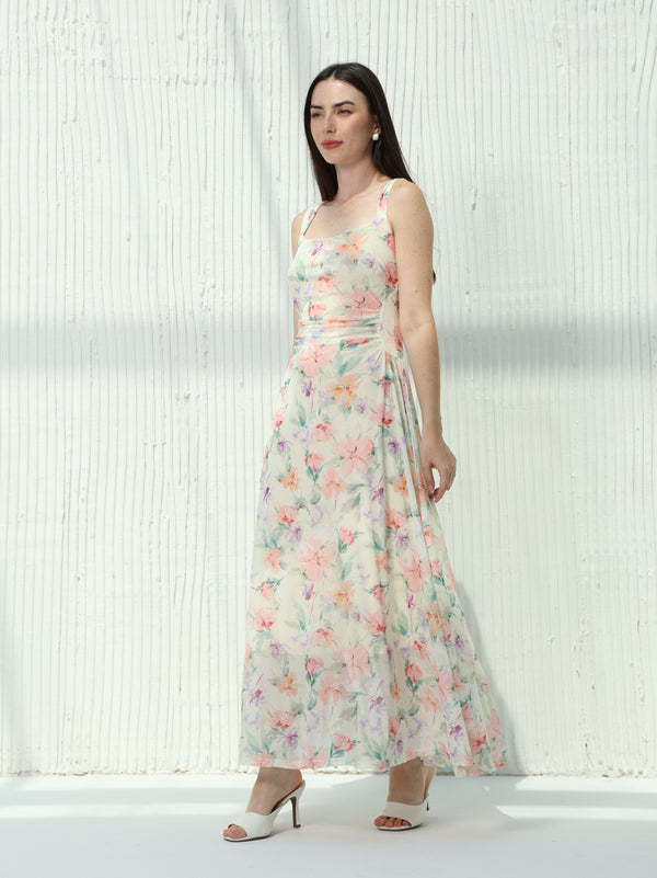 Floral print cloche summer dress