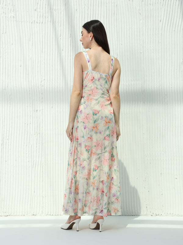 Floral print cloche summer dress