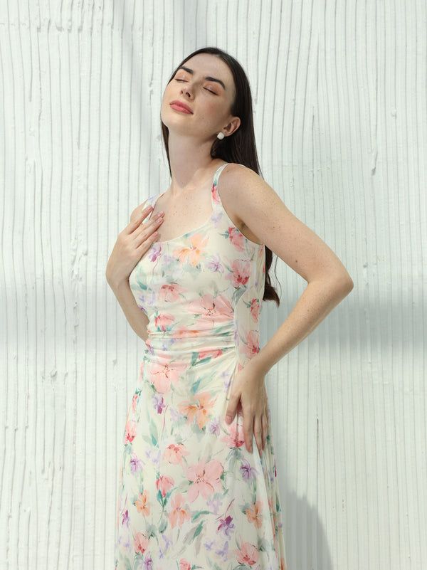 Floral print cloche summer dress