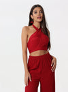 Crossed-neck top set