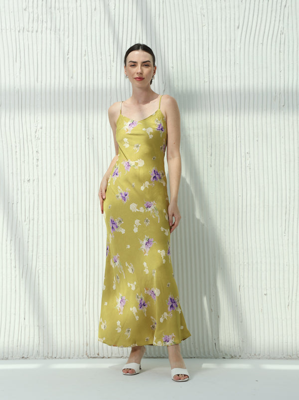 Silk dress with floral print