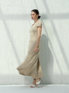 Half Sleeve Dress with a-cloche design in one color