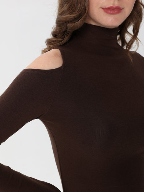 High neck T-shirt With long sleeves
