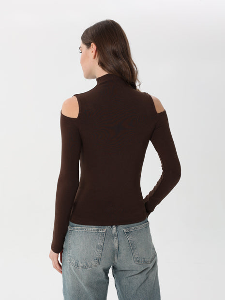 High neck T-shirt With long sleeves