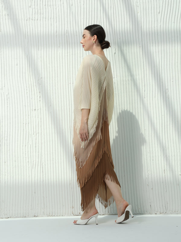 Brown gradient loose dress