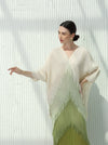 Green gradient loose dress