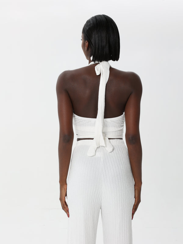 Crossed-neck top set