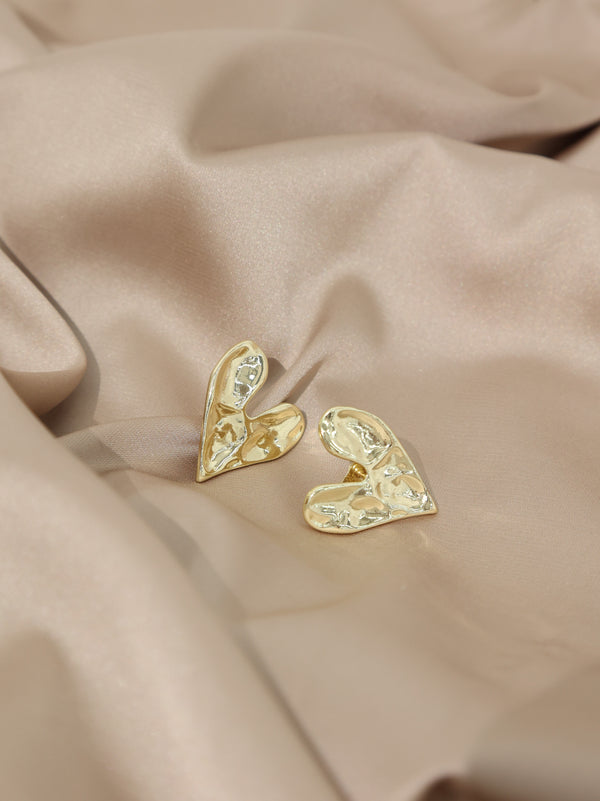 Metal heart shaped earrings