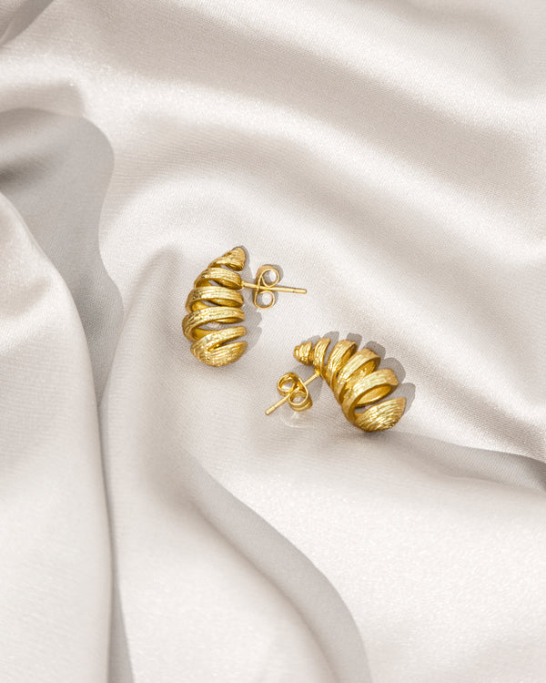Gold spiral earrings