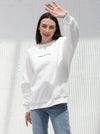 Free size winter T-shirt with embroidered writing in White