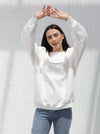 Free size winter T-shirt with embroidered writing in White