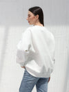 Free size winter T-shirt with embroidered writing in White