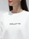 Free size winter T-shirt with embroidered writing in White