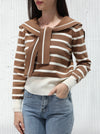 Brown striped T-shirt