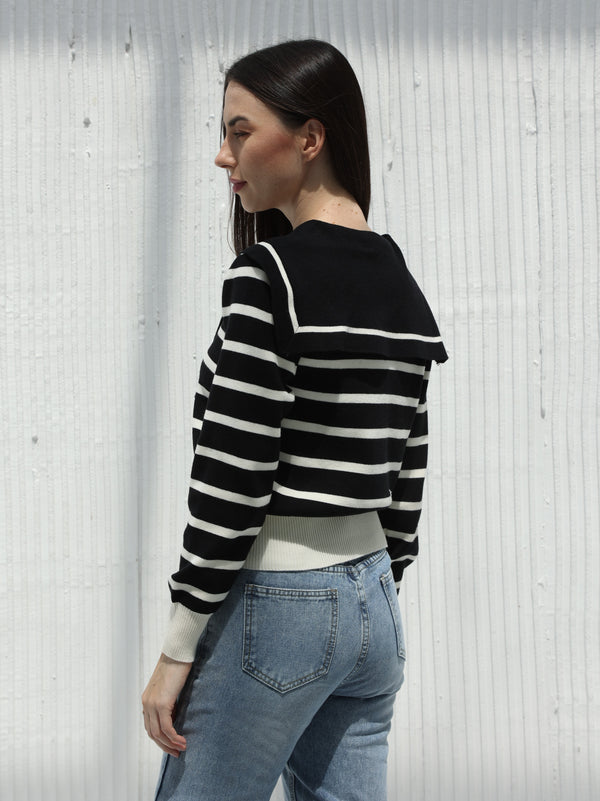Black striped T-shirt