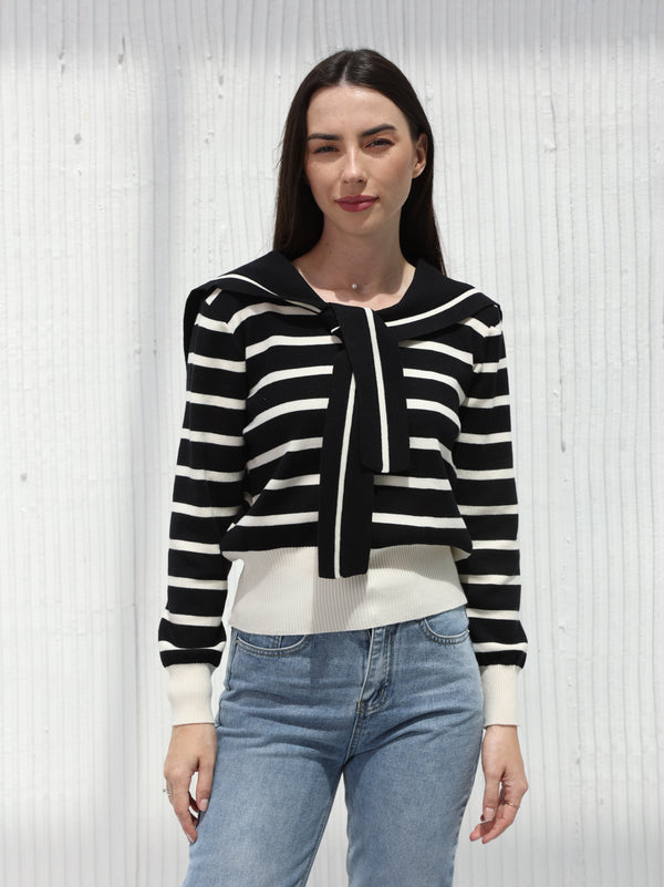 Black striped T-shirt