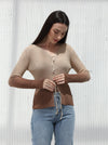 Ombre winter blouse, Brown color