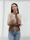 Ombre winter blouse, Brown color