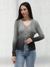 Ombre winter blouse, Black