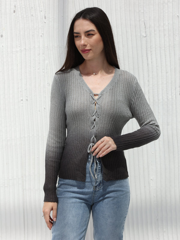 Ombre winter blouse, Black
