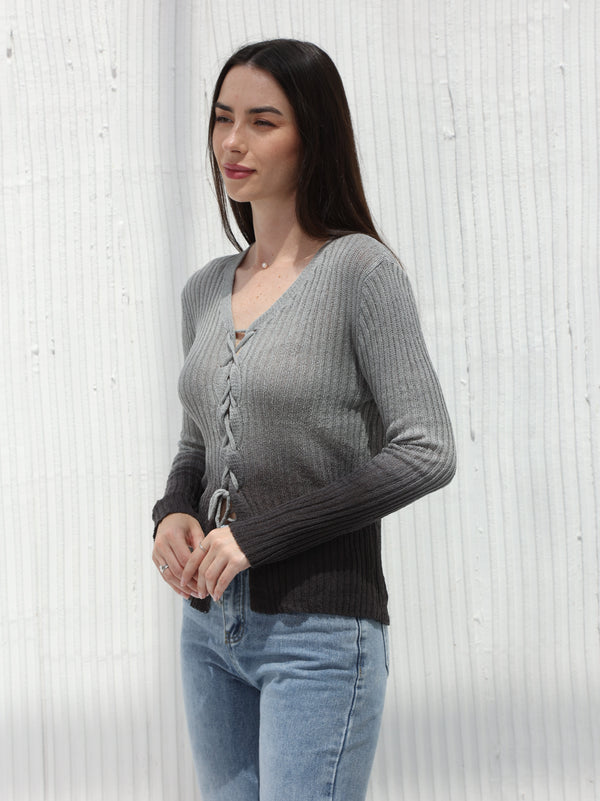 Ombre winter blouse, Black
