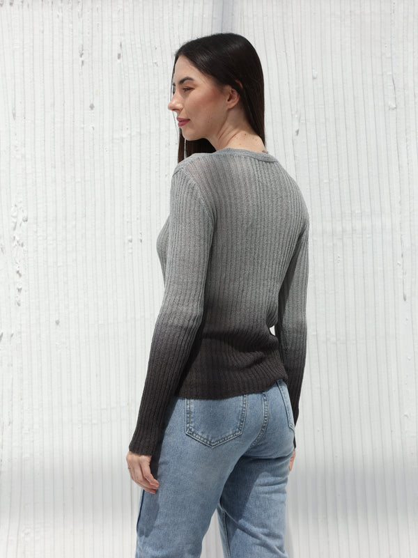 Ombre winter blouse, Black