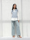 Ribbon Winter Vest Blue color