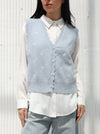 Ribbon Winter Vest Blue color