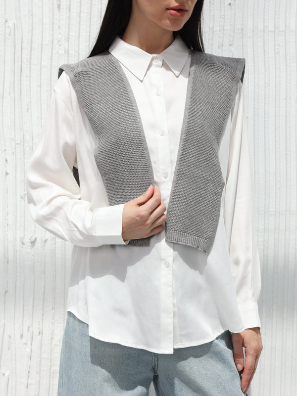 Sweater vest - spotted - Grey color