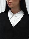 Sweater vest - knitted - Black color