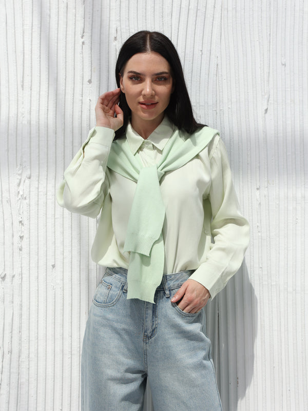 Sweater vest - Plain- Light green
