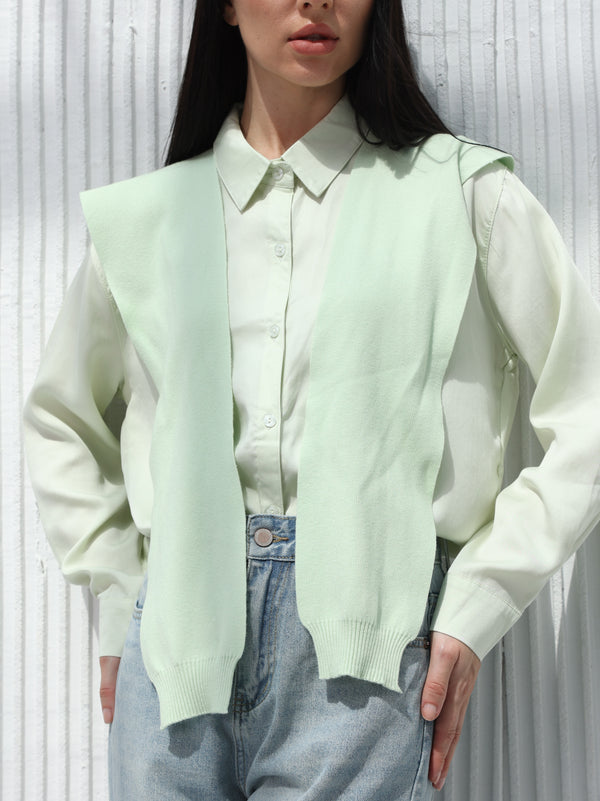 Sweater vest - Plain- Light green