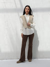 Sweater vest - spotted - Kaki color