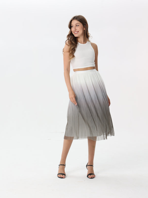 Ombre tulle pleated skirt | skirt | W DE MODA