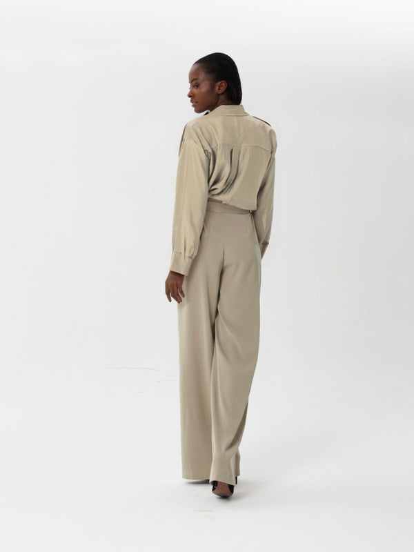 Chiffon formal shirt with button front