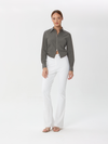 Blouse With Front Zip and Side Ruffles | Blouse | W DE MODA