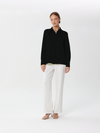 Button-down dress shirt with large V neck | Shirt | W DE MODA