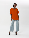 Oversized T-shirt with embroidered collar | T-shirt | W DE MODA