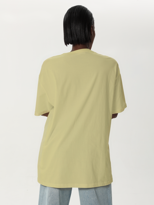 Oversized T-shirt with embroidered collar