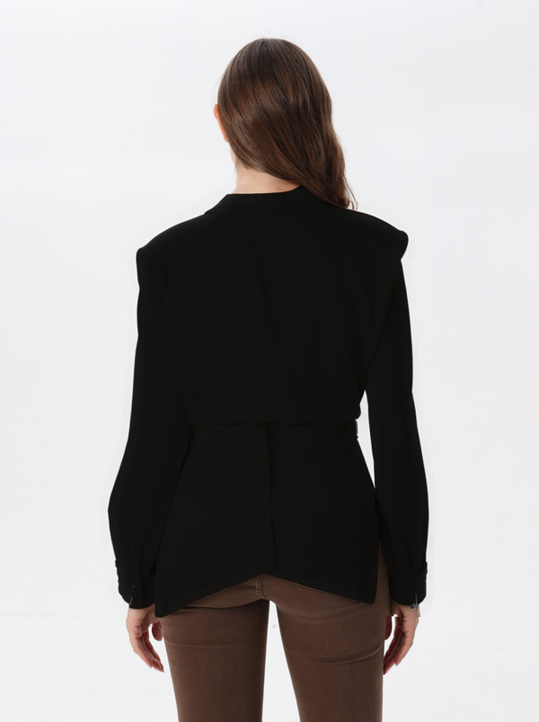 Wrap style silk blouse